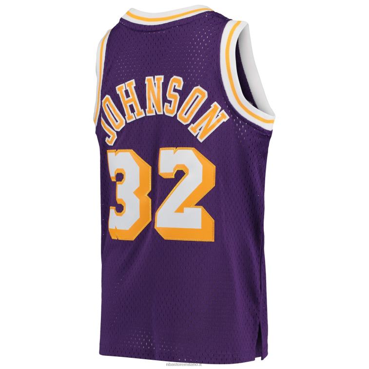 NBA 00F2L16975 maglia los angeles lakers magic johnson viola 1984-85 hardwood classics swingman ritorno al passato