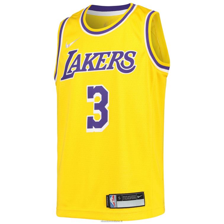 NBA 00F2L17383 los angeles lakers anthony davis maglia nike gold diamond swingman