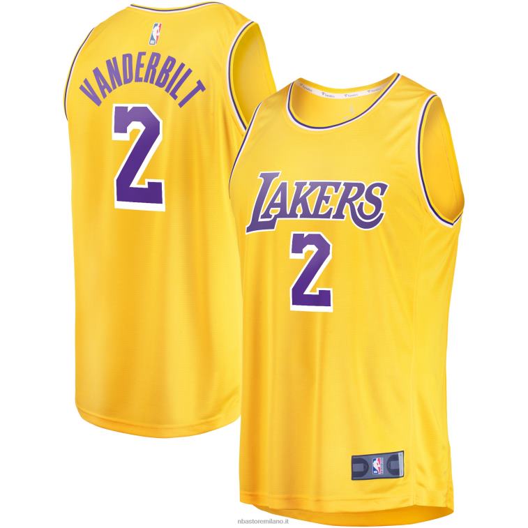 NBA 00F2L17598 i los angeles lakers hanno scosso la maglia da giocatore di fast break vanderbilt oro