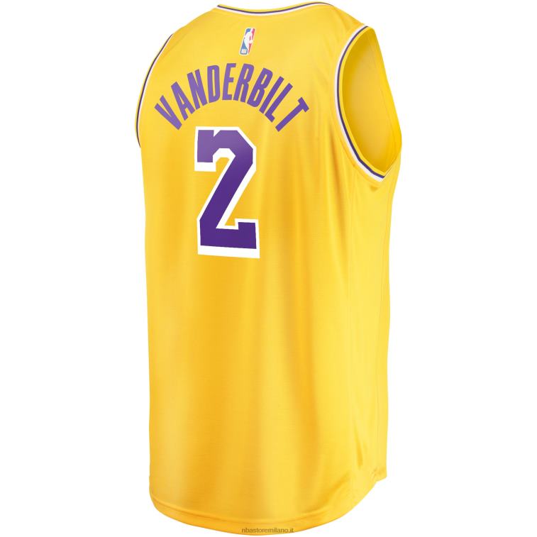 NBA 00F2L17598 i los angeles lakers hanno scosso la maglia da giocatore di fast break vanderbilt oro