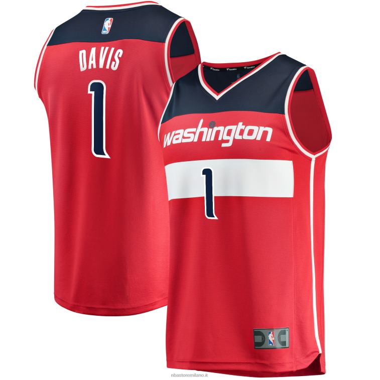 NBA 00F2L17699 Washington Wizards Johnny Davis Red Draft First Round Pick Maglia Fast Break Replica