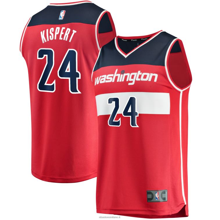 NBA 00F2L17903 Washington Wizards Corey Kispert Red 2021 Draft First Round Pick Fast Break Replica Jersey