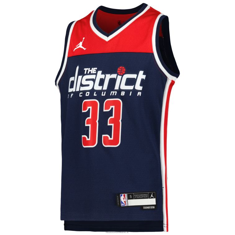 NBA 00F2L18456 Washington Wizards Kyle Kuzma Jordan marca maglia swingman navy
