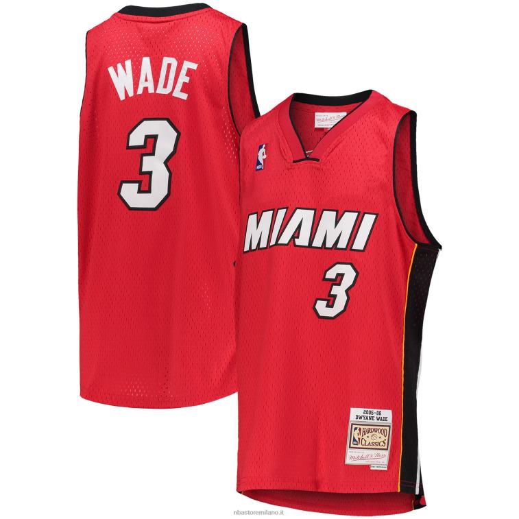 NBA 00F2L16734 Miami Heat Dwyane Wade Mitchell & Ness Red Hardwood Classics Swingman Jersey