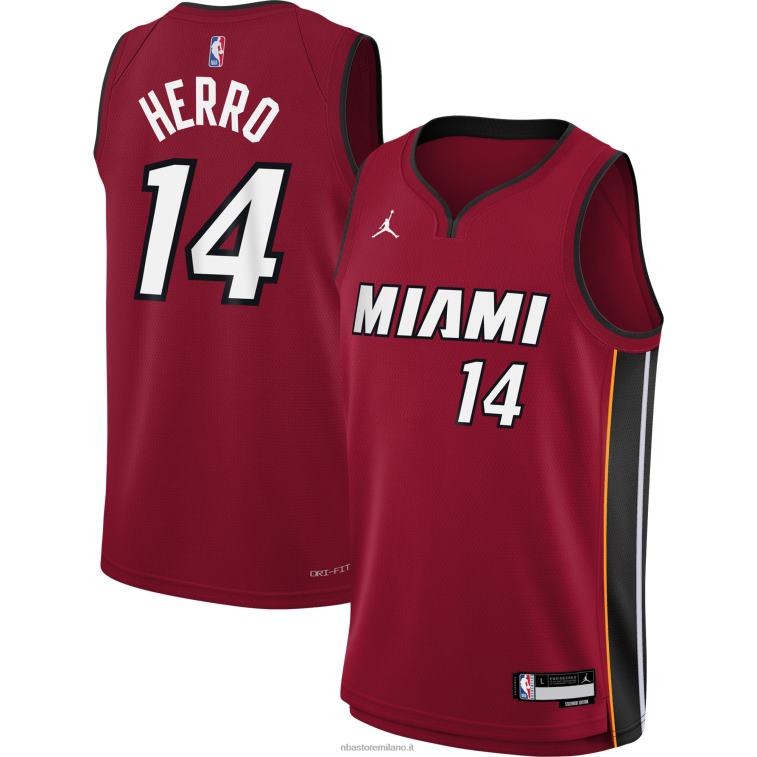 NBA 00F2L16888 miami heat tyler herro jordan marca maglia rossa swingman