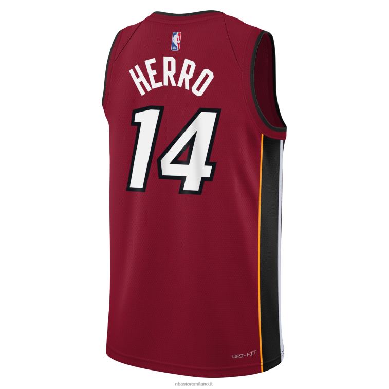 NBA 00F2L16888 miami heat tyler herro jordan marca maglia rossa swingman