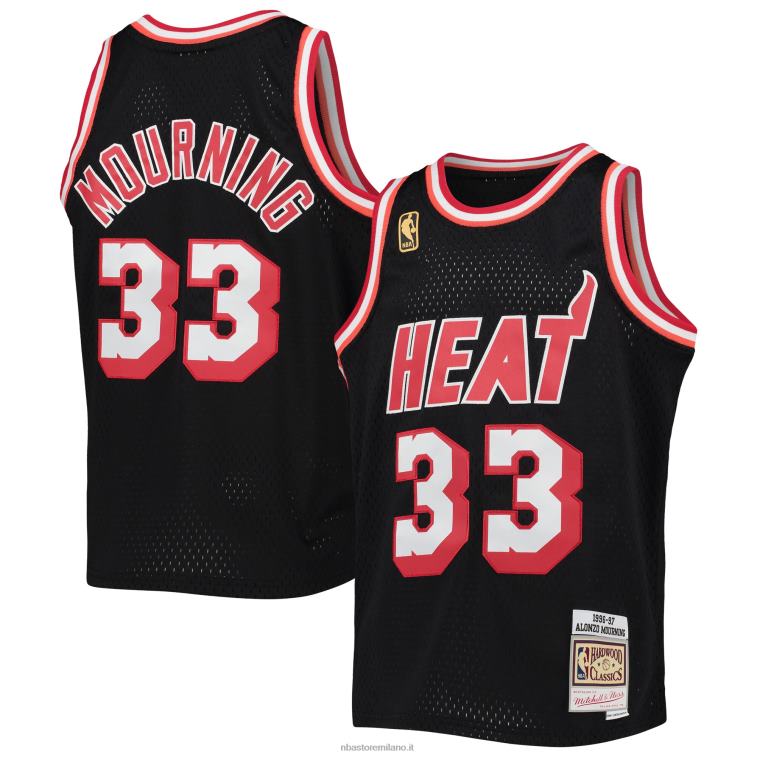 NBA 00F2L17111 miami heat alonzo lutto maglia swingman mitchell & ness black hardwood classics