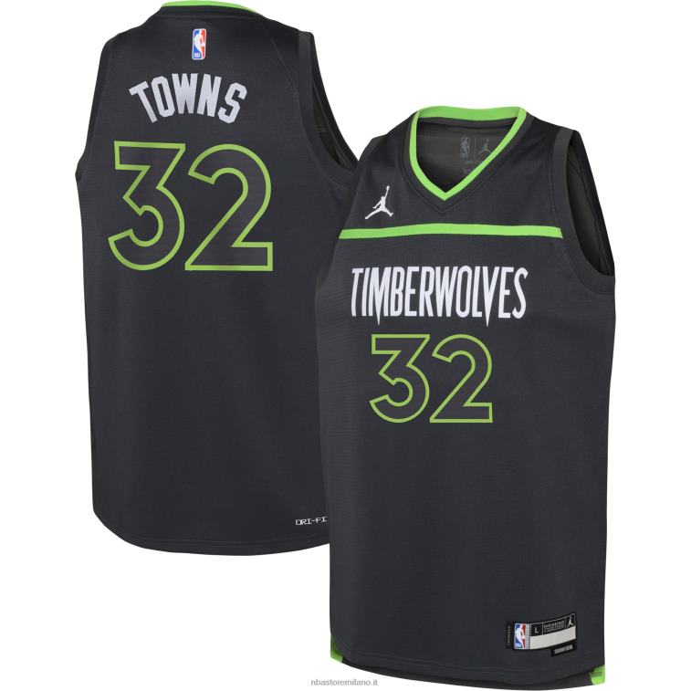 NBA 00F2L17634 Minnesota Timberwolves Karl-Anthony Town Jordan marca maglia swingman nera