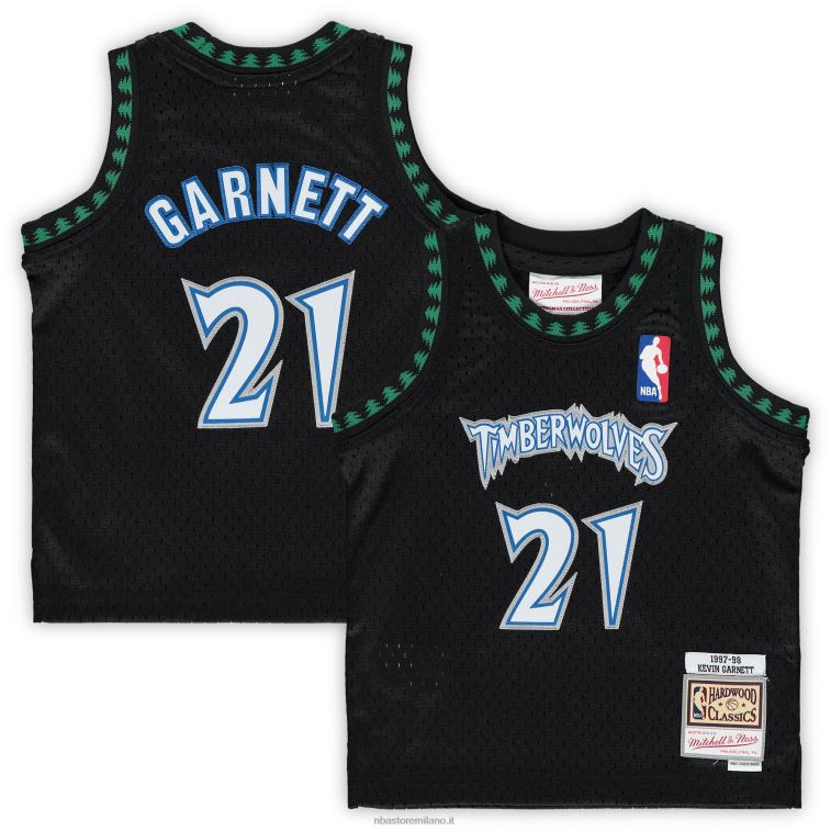 NBA 00F2L18014 Minnesota Timberwolves Kevin Garnett Black Hardwood Classics maglia da giocatore in pensione