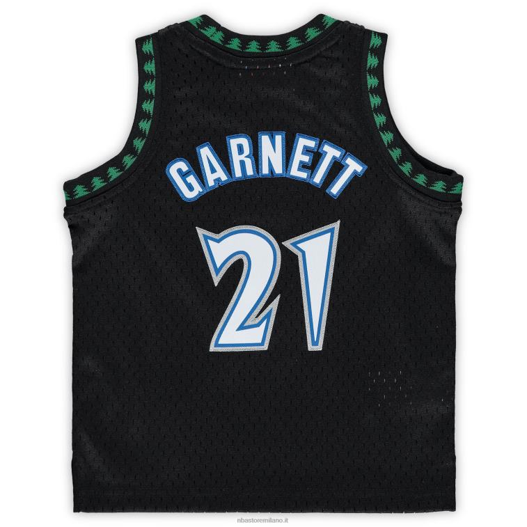 NBA 00F2L18014 Minnesota Timberwolves Kevin Garnett Black Hardwood Classics maglia da giocatore in pensione
