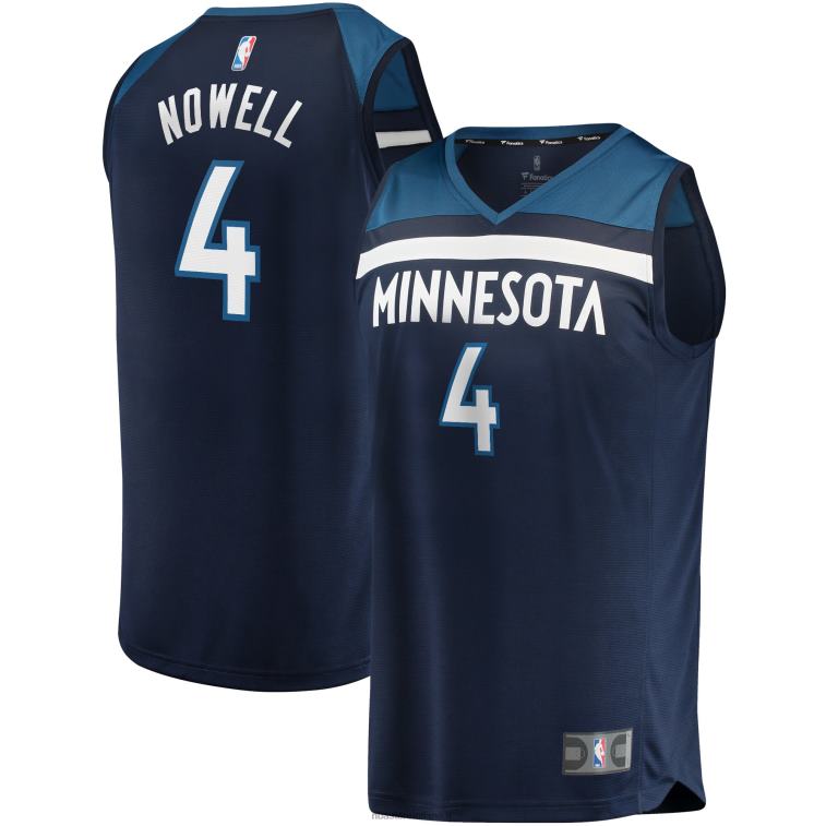 NBA 00F2L18494 Minnesota Timberwolves Jaylen Nowell Navy Fast Break Replica Jersey