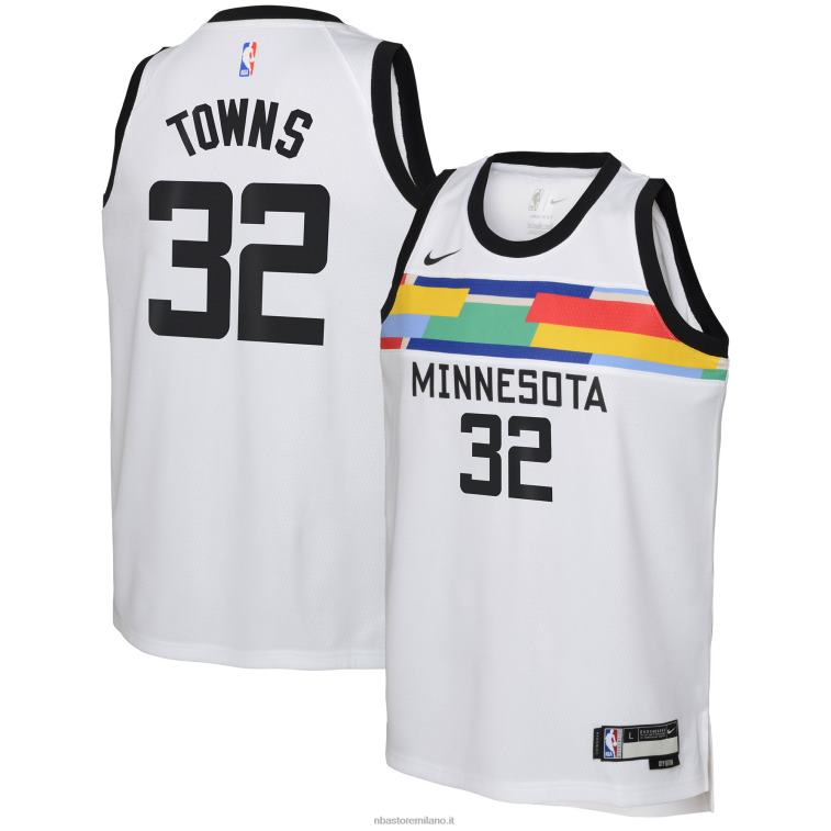 NBA 00F2L18563 Minnesota Timberwolves Karl-Anthony Town Nike maglia bianca swingman