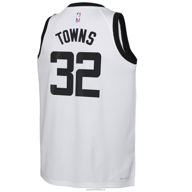 NBA 00F2L18563 Minnesota Timberwolves Karl-Anthony Town Nike maglia bianca swingman