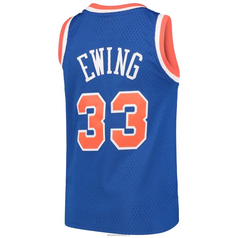 NBA 00F2L16907 new york knicks patrick ewing mitchell & ness blue hardwood classici maglia swingman ritorno al passato