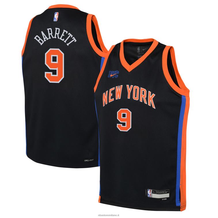 NBA 00F2L17388 new york knicks rj barrett maglia nera swingman nike