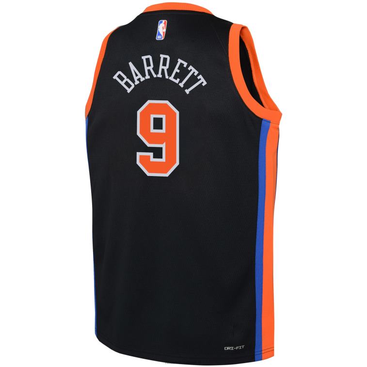 NBA 00F2L17388 new york knicks rj barrett maglia nera swingman nike