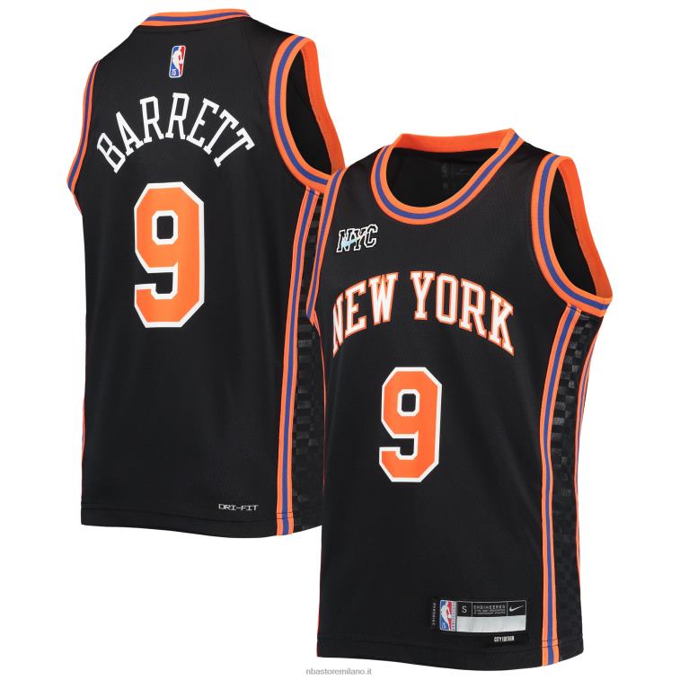 NBA 00F2L18200 new york knicks rj barrett maglia nera swingman nike