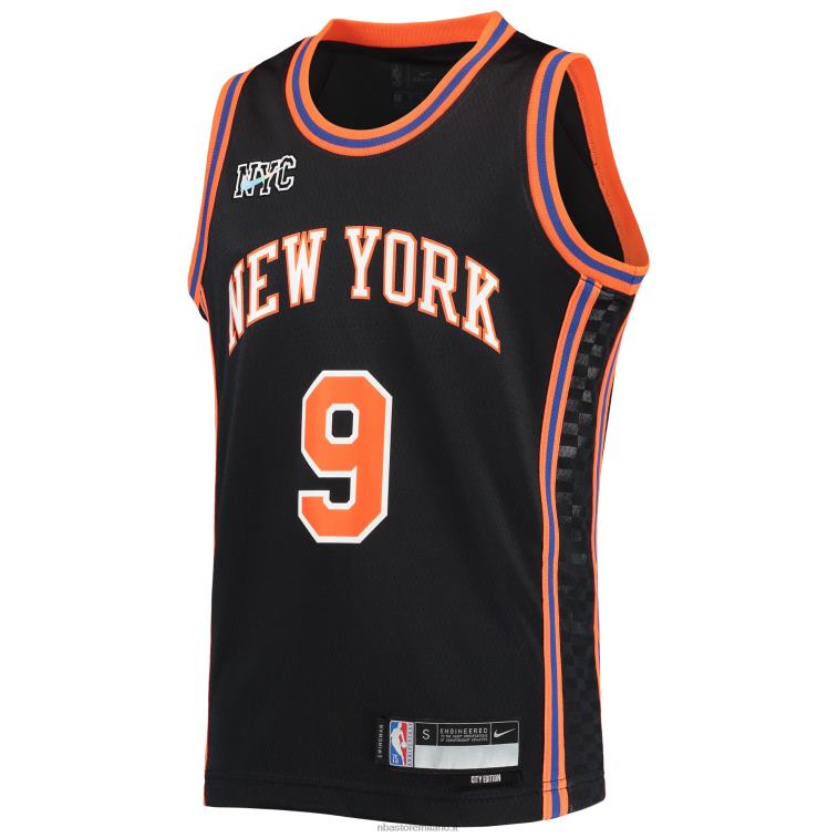 NBA 00F2L18200 new york knicks rj barrett maglia nera swingman nike