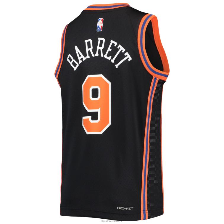 NBA 00F2L18200 new york knicks rj barrett maglia nera swingman nike