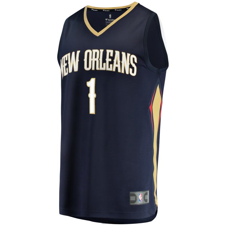 NBA 00F2L16799 new orleans pellicani zion williamson navy replica maglia fast break