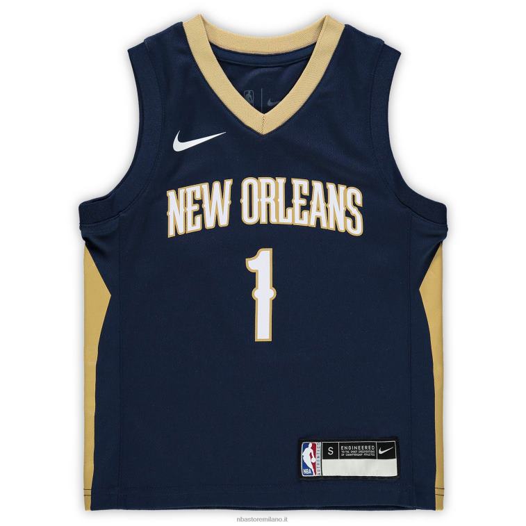 NBA 00F2L16892 prescolare new orleans pellicani zion williamson nike navy replica jersey
