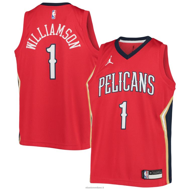 NBA 00F2L16976 new orleans pelicans zion williamson jordan maglia rossa giocatore swingman