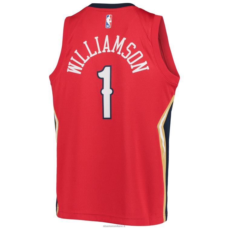 NBA 00F2L16976 new orleans pelicans zion williamson jordan maglia rossa giocatore swingman