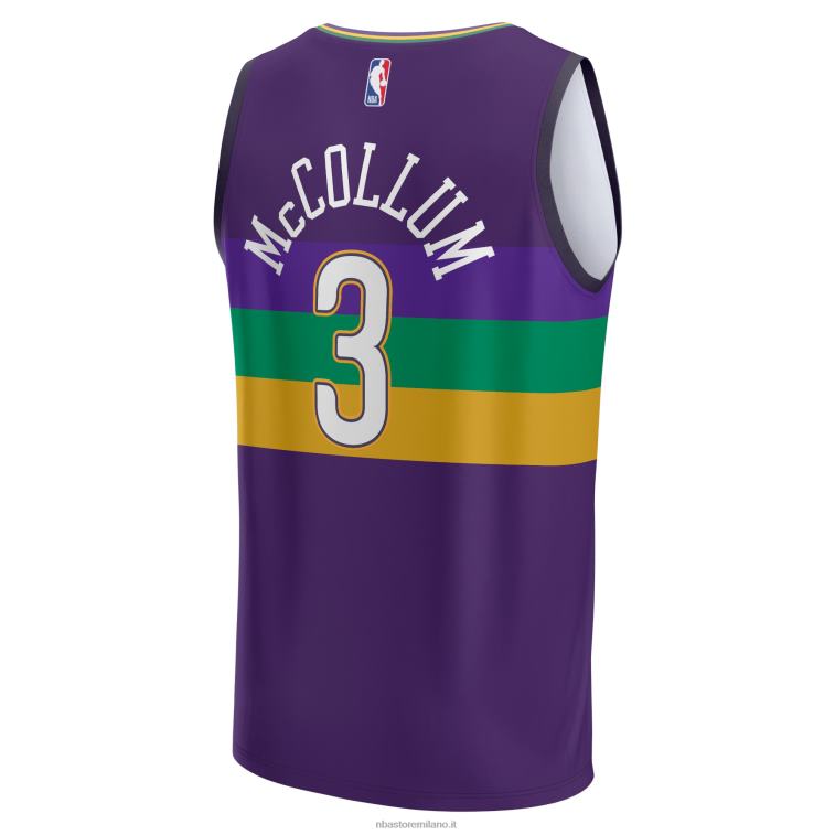 NBA 00F2L17076 new orleans pellicani cj mccollum maglia fastbreak viola