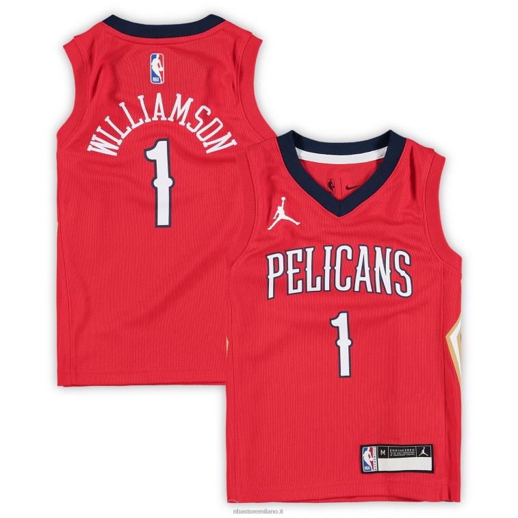 NBA 00F2L17255 prescolare new orleans pellicani zion williamson jordan marca maglia rossa fast break replica