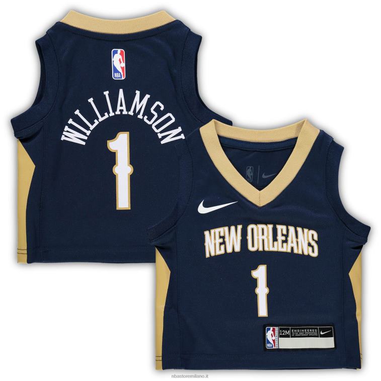 NBA 00F2L17272 new orleans pellicani zion williamson nike replica maglia marina