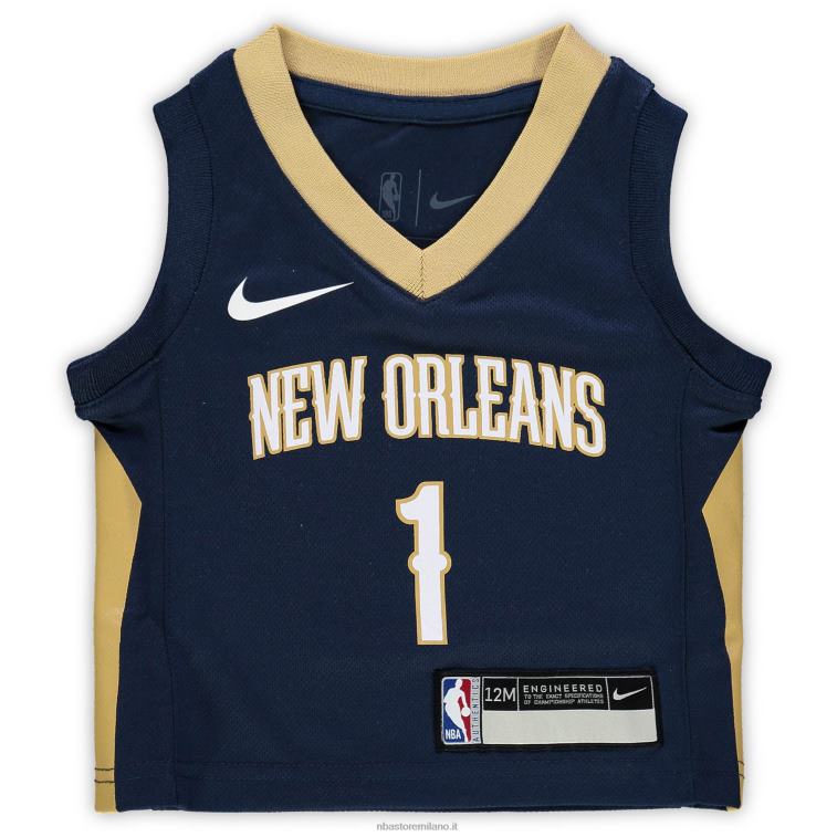 NBA 00F2L17272 new orleans pellicani zion williamson nike replica maglia marina
