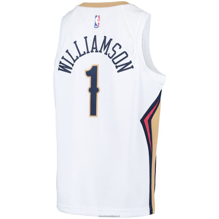 NBA 00F2L17423 new orleans pelicans zion williamson nike maglia giocatore bianco swingman