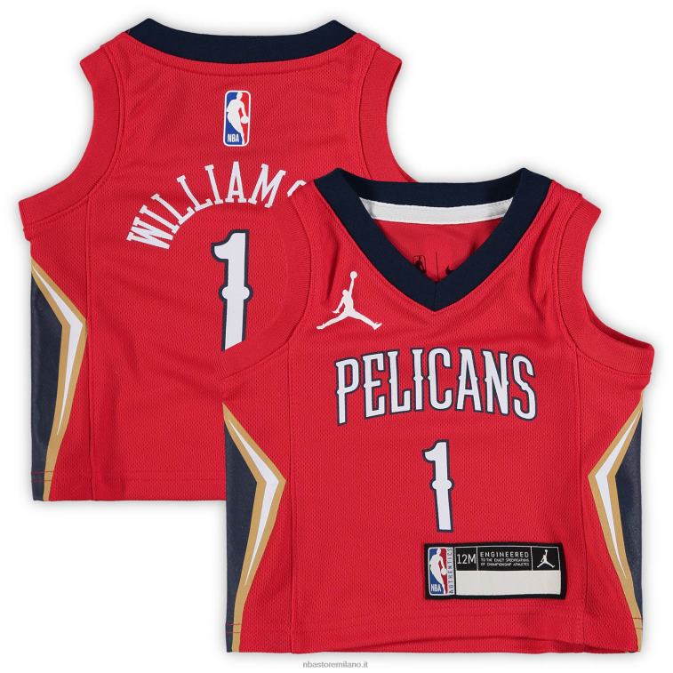 NBA 00F2L17480 new orleans pellicani zion williamson jordan maglia rossa di marca