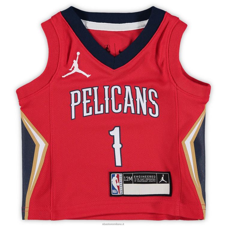NBA 00F2L17480 new orleans pellicani zion williamson jordan maglia rossa di marca