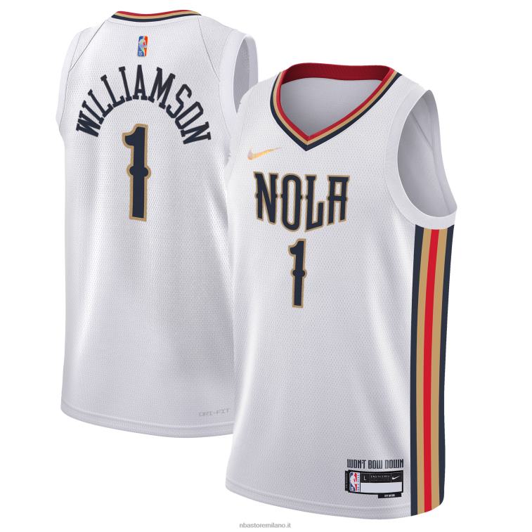 NBA 00F2L17546 new orleans pelicans zion williamson nike maglia bianca swingman