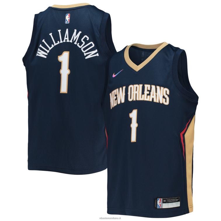 NBA 00F2L17876 new orleans pelicans zion williamson maglia nike navy diamond swingman