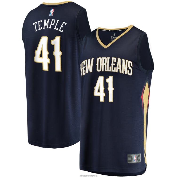 NBA 00F2L18365 New Orleans Pelicans Garrett Temple Navy Fast Break Replica Jersey