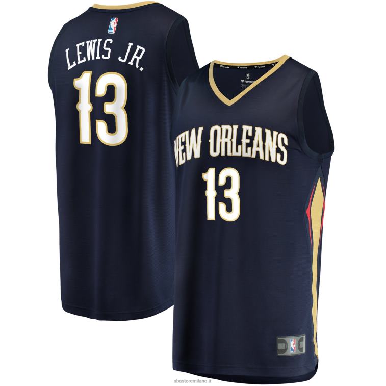 NBA 00F2L18591 pellicani delle new orleans kira lewis jr. navy 2020 draft first round pick replica maglia fast break