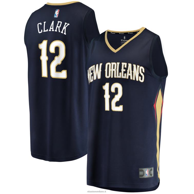 NBA 00F2L19248 New Orleans Pelicans Gary Clark Navy Fast Break Replica Jersey