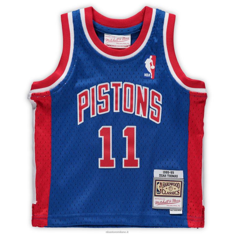 NBA 00F2L17158 detroit pistons isiah thomas blue hardwood classics maglia da giocatore in pensione
