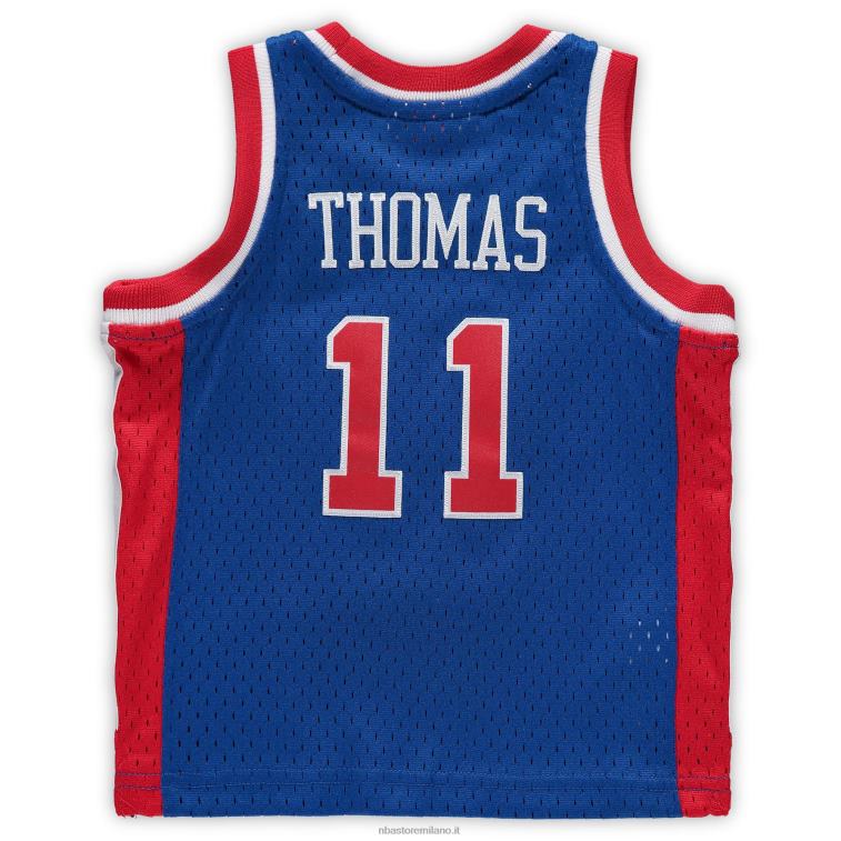 NBA 00F2L17158 detroit pistons isiah thomas blue hardwood classics maglia da giocatore in pensione