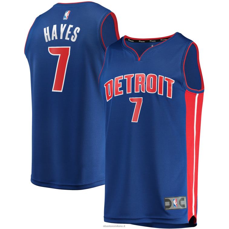 NBA 00F2L17209 detroit pistons killian hayes blue 2020 draft first round pick replica maglia fast break