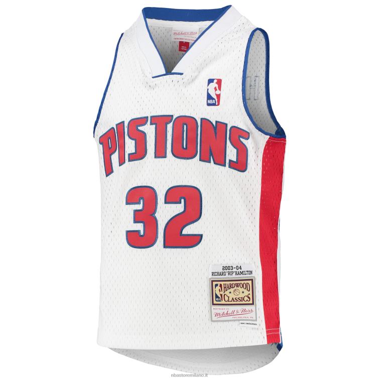 NBA 00F2L18728 detroit pistons richard hamilton bianco legno duro classici maglia swingman