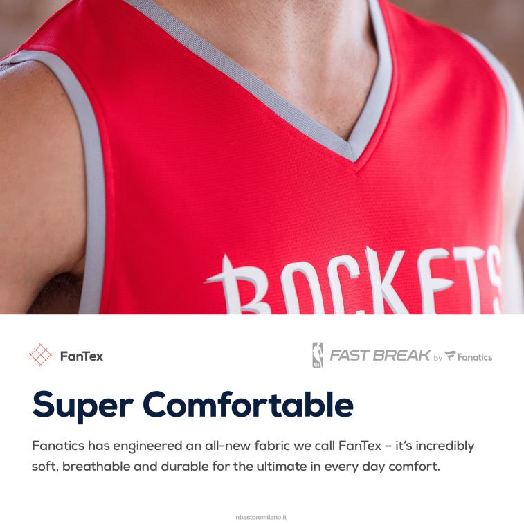 NBA 00F2L17815 houston rockets eric gordon maglia replica fast break nera