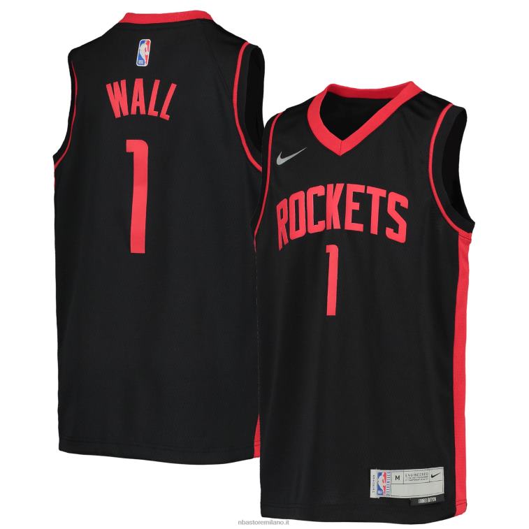 NBA 00F2L18355 Houston Rockets John Wall Nike Black Swingman Player Jersey - Edizione Guadagnata