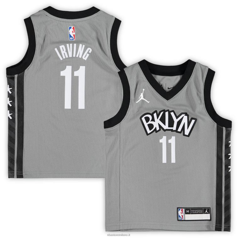 NBA 00F2L16915 preschool brooklyn nets kyrie irving jordan marca maglia grigia fast break replica
