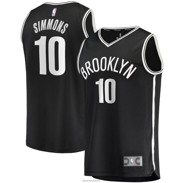 NBA 00F2L17264 brooklyn nets ben simmons maglia nera replica giocatore fast break