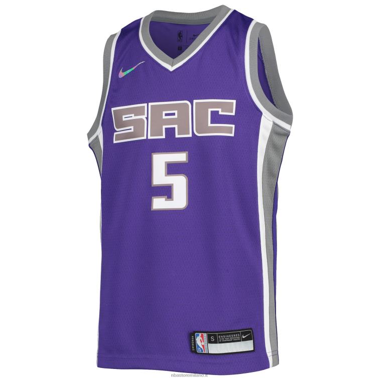 NBA 00F2L16843 sacramento kings de\'aaron fox maglia nike viola diamante swingman