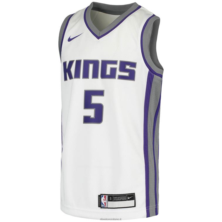 NBA 00F2L17052 sacramento kings de\'aaron fox maglia swingman bianca nike