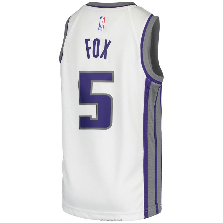 NBA 00F2L17052 sacramento kings de\'aaron fox maglia swingman bianca nike